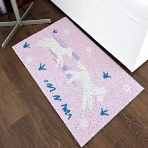 핑크 러닝호스 아트 빨아쓰는 PVC 코일 발매트 주방 현관매트