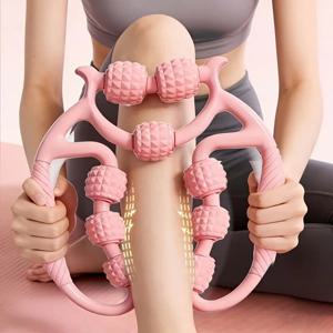 9개 롤링 롤러 마사지기 허벅지 종아리 목 어깨 마사지기 마사지 안마기 경락 림프절 괄사