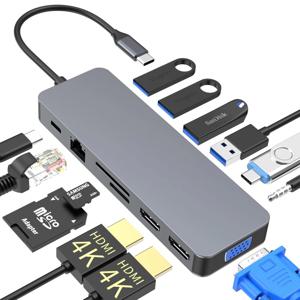멀티 허브 13in1 C타입 USB C 포트 독 도킹 스테이션 맥북 노트북 아이패드 PD