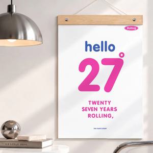 2027년 롤링레트로 벽걸이 달력 캘린더 (우드바포함)
