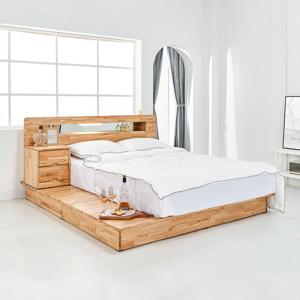 참죽 원목 주문제작 평상형 패밀리 led 조명 침대