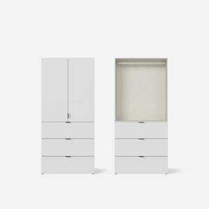 바이엘 모노 옷장 화이트 데일리서랍형 90/100cm(높이216cm)