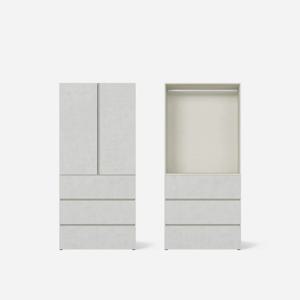 바이엘 스톤 옷장 그레이시화이트 데일리서랍형 90/100cm(높이216cm)