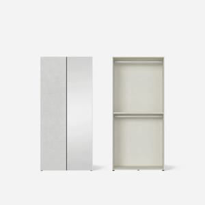 바이엘 스톤 거울옷장 그레이시화이트 90/100cm(높이216cm)