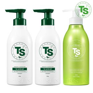 TS 맥스 딥케어 샴푸 500g 2개 + TS 올리브 트리트먼트 500ml
