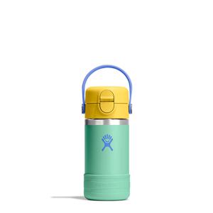 하이드로 플라스크 12온즈 354ml 키즈 와이드 커버캡 앤 부트 머메이드 그린