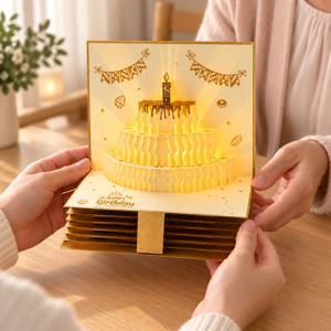 3D 숫자 생일 축하 용돈 현금 봉투 멜로디 LED 카드