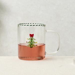 메리리본 트리입체 내열유리 손잡이잔 450ML