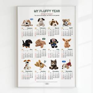 2027년 퍼피 캘린더 한장 1년 달력 포스터 액자