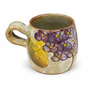 수작업 보라꽃 수국 머그컵 대 (500 ml) 빈티지 머그컵 감성 머그컵 카페컵 유니크