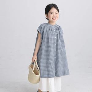 엘리제 체크 플레어 반팔 원피스 여아 R13798