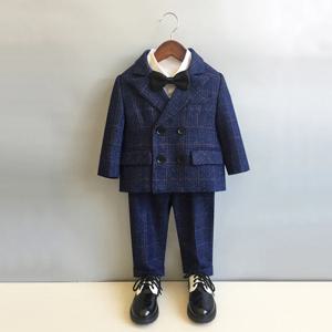 클로버 체크 더블 정장 5종 세트 여아 R10381