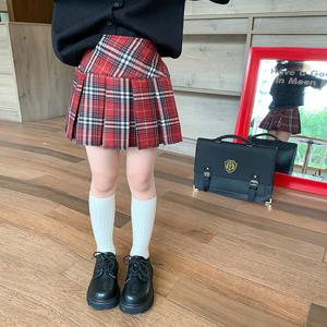 플럼 체크 미니 플리츠 스커트 여아 R9622