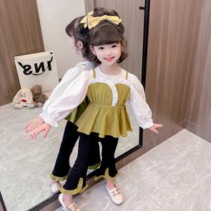 메르시 컬러블록 러플 투피스 여아 R8144