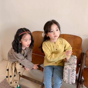 키아라 마가렛 꽃자수 니트 카디건 여아 R7127