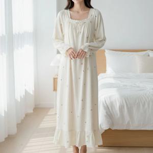 러브베어 곰돌이 하트 여성 원피스 잠옷 요루 롱 파자마 데일리 홈웨어