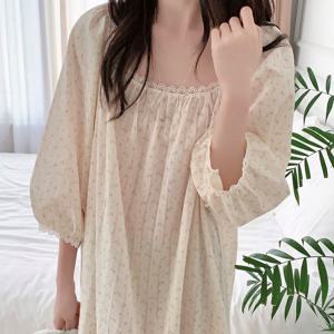 마틸다 긴팔 여성 잠옷 원피스 파자마 러블리 홈웨어