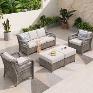 라탄 야외 테이블 소파 5인세트 팔걸이의자 카페의자 테라스소파