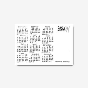 2027 가로 손글씨 달력 포스터 A4