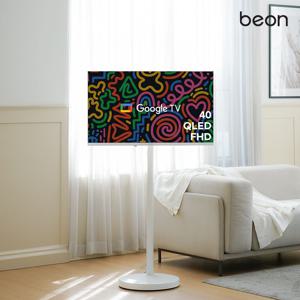 무빙온 화이트 QLED 101cm(40인치)FHD이동식구글스마트TV 유압식삼탠바이미설치가능