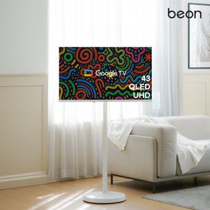 무빙온 화이트 QLED 109cm(43인치)4KUHD 이동식구글스마트TV 삼탠바이미설치가능