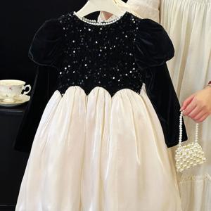 스팽글 벨벳 튤 원피스 R26848