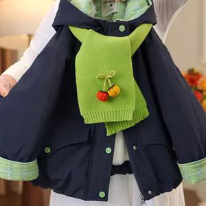 체리 머플러 후드 패딩 자켓 R26813