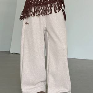 프린지 니트 랩 와이드 스웨트 팬츠 R26762
