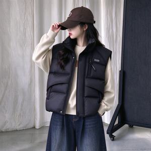 스탠드넥 퀼팅 패딩 베스트 R26522