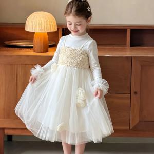 레이스 비스티에 튤 원피스 프릴 이너 R26724