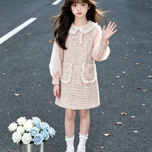 트위드 터치 셔츠 카라 원피스 R26651