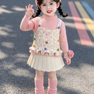 플로럴 뷔스티에 플리츠 3종 셋업 R26408