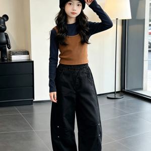 스트라이프 크롭 니트 티셔츠 R26863