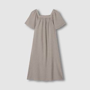 여 레이온 코튼 시어서커 반팔 파자마 원피스 (3 sizes)(4 colors)