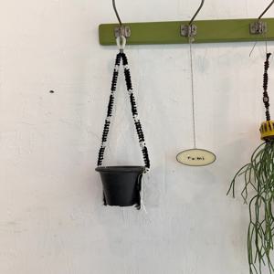 행잉화분 벽걸이 화분 마크라매행잉 -Black_flower strap