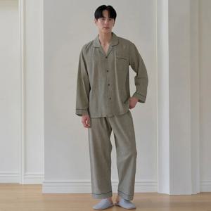 남성 클래식 레이온 30수 9부 파자마 상하세트