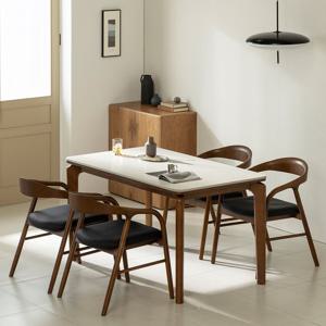 이즈 엘빈 포세린 양면 세라믹 4인용 6인용 원목식탁 1400 1800 테이블/의자 세트