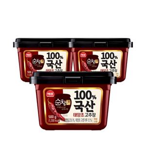 순창궁 100% 국산 태양초 고추장 500g*3개
