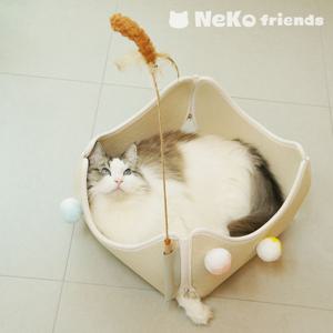 고양이 스크래쳐 하우스 둥지냥 숨숨집 바스켓 방석 크림