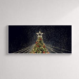 크리스마스 겨울 풍경 감성 그림 빈티지 밤 대형 트리 와이드 포스터 액자_Star Wish