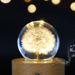 민들레 홀씨 크리스탈 오르골 LED 무드등