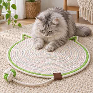 캣코일 고양이 원형 로프 스크래처 매트 매듭볼 50cm