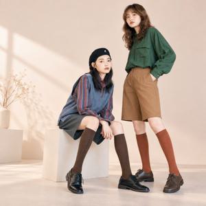 무지 니삭스 무릎 양말 필라테스 요가 긴목 레그워머