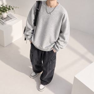 데이즈 맨투맨 티셔츠 무지 남성 기본핏 데일리 긴팔 라운드티 가을맨투맨 기본맨투맨