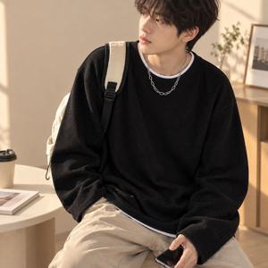 롱슬리브 남성긴소매 무지긴팔 남성 오버핏 라운드넥 가을티셔츠 기본긴팔 데일리티 와이드