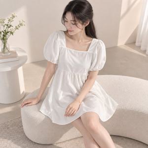 여성 미니 원피스 A라인 반팔 퍼프 스퀘어넥 드레스 라멜리 하객룩 데이트룩 반팔원피스