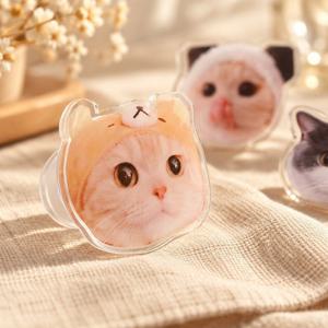 멍냥즈 스마트톡 아크릴 강아지 고양이 핸드폰 거치대 톡그립 폰그립 캐릭터톡 반려동물톡
