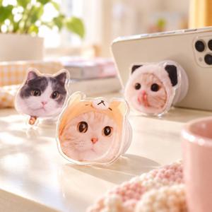 아크릴 스마트톡 강아지 고양이 핸드폰 거치대 톡그립 멍냥즈 폰그립 캐릭터톡 반려동물톡