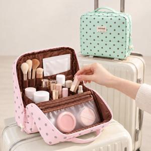 플립아웃 빅사이즈 도트 여행용 파우치 2colors 벨크로 수납 정리 화장품 PVC 포켓