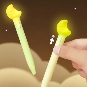 빛이 나는 LED 볼펜 2종세트 문라이트(옐로우) 0.5mm 중성펜